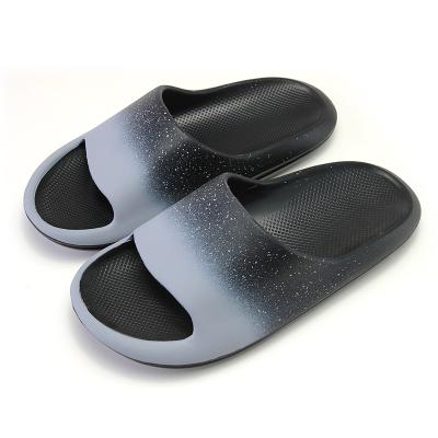 China CUSHIONING 6-Color Gradient Color Couple Fashion Slippers Men Slides Screen Print 3D Logo Slides Men for sale