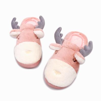 China Fashion\Comfortable\Durable\Breathable\QUFENG Adults Plush 3D Novelty Christmas Reindeer Unisex Slippers en venta