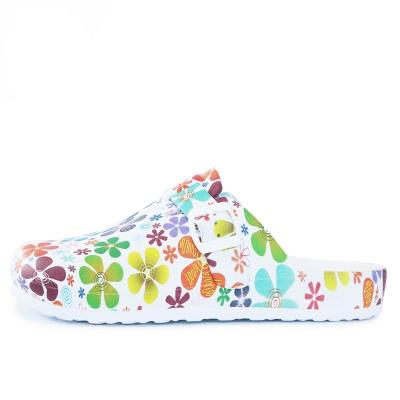 중국 New Fashion Anti-slippery Colorful Floral Caring Shoe Unisex Garden Closed Toe Eva Clogs 판매용