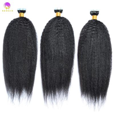 China 10A Curly Raw Curly STRAIGHT Curly Hair Extensions Ins Hair Tape Undetectable Hair Tape at Wholesale Price for sale