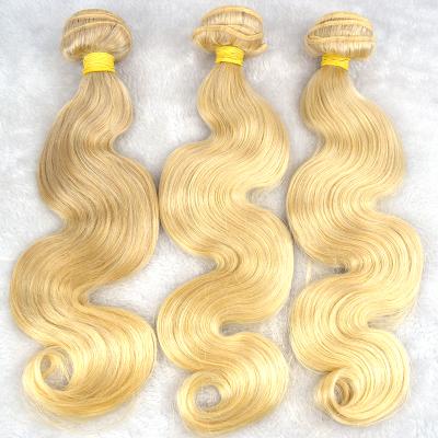 China Body wave best selling raw virgin shinning body wave blonde hair extension 10a 613 for sale