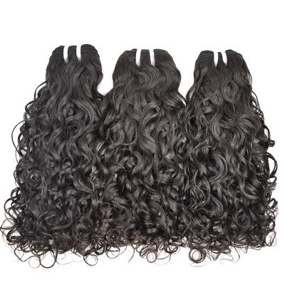 China 100% natural wave original remy indian virgin hair purchase 100 percent raw unprocessed virgin indian hair indian black water wave hair for sale