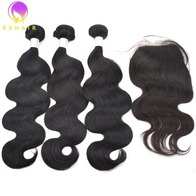 China 4*4 Wave Lace Closure Silky Straight Silky Low Body Wave Closure With Bundles for sale