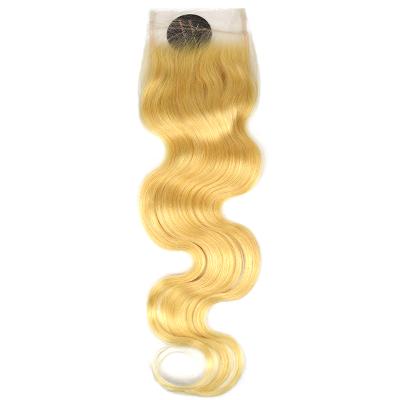 China 100% Chinese Virgin Human Hair RXHAIR Virgin Human Hair 10A 613 Body Wave 4*4 5*5 13*4 HD Lace Closure for sale