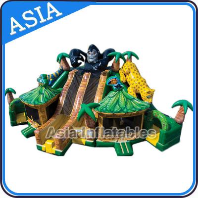 China Inflatable Gorilla Kongo Crazy Fight with Dinosaur Giant Slide for sale