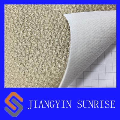 China Hotel Decorative Pearl Golden PVC Artificial Leather Fabric With Printing for sale