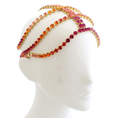 China Crystal Fashion Customized New Orange Crystal Decorated Headdress For Women Series for sale