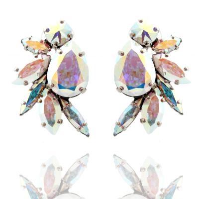 China Fashion TRENDY New Alloy Full Glass Diamond-studded Super Snap Earrings for sale