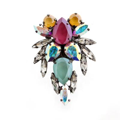 China A FASHIONALLY stylish bespoke crystal-embellished ring in iridescent opal and crystal tones. for sale