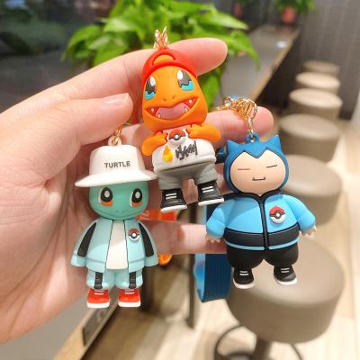 China Cute Ring Model Children Kids Toys Gift TOMY Cartoon Anima Mini Key Chain Kawaii Pikachu Dolls PVC Eevee Action Number Figure Decoration Gift for sale