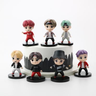 China Cute Anime Character KPOP Star Idol Mini Figures Christmas Birthday Gift Gift Bangtan Boy Groups Doll Model Figure Toys For Children for sale