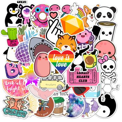 China 50PCS Cute Cartoon Sticker Ins Style No Repeat Bicycle Travel Luggage Laptop Graffiti DIY Cartoon Stickers Waterproof Sticker Child Toy Decal for sale