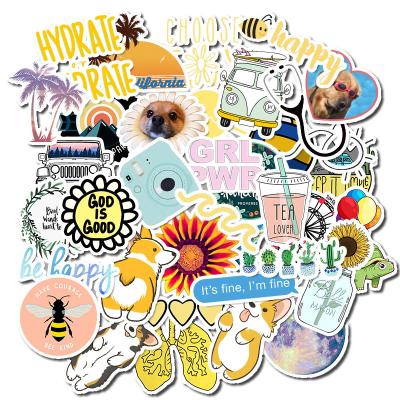 China Motivational Skateboard Toy Waterproof Decal Sticker 50PCS Classic Funny Motorcycle Luggage Sticker Daisy Cartoon DIY Graffiti Stickers for sale