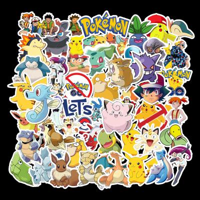 China 50pcs Cartoon Pokemo Sticker Kawaii Cartoon Anime Stickers Laptop Guitar Laptop Kids Sticker Oys for sale