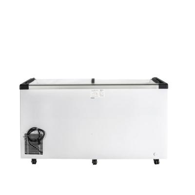 China The Garage Manufacturers Direct Selling Commercial Chest Freezer Ice Cream Display Glass Top Freezer zu verkaufen