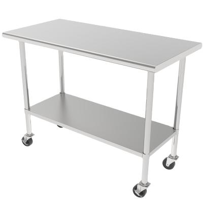 Κίνα Factory Direct Supply Adjustable Cheap Price(Other) Wheel Stainless Steel Work Table With Upshelf προς πώληση