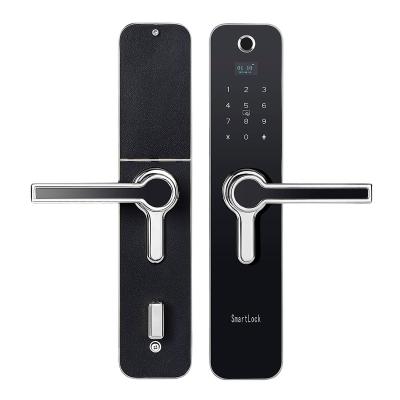 China Apartment Entrance Door Handle Lock Set Electric Fingerprint Door Lock for sale