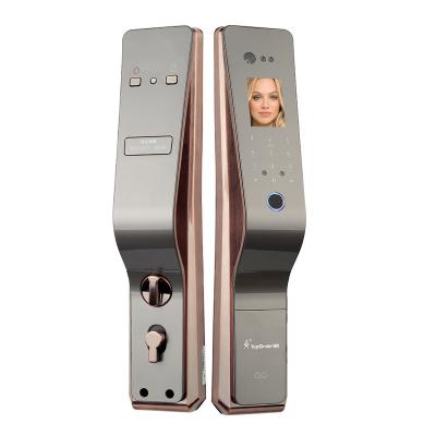 China Apartment Smart Biometric Digital Fingerprint Front Door Lock With Video Camera for sale