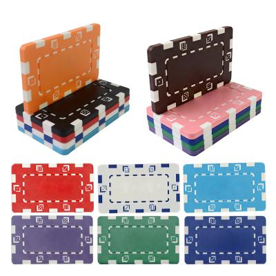 China Factory Oversized Rectangle Poker Chips Stickers White ABS Classic Square Solid Square Poker Poker Chips Classic Chips Stickers for sale