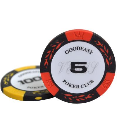 China Poker Chip Wholesale Clay Poker Chips from Clay Hot Selling Stickers Poker Chips Custom Printed 14g/ for sale