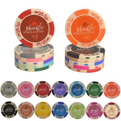 China Poker Chips China Supplier Wholesale 14g Monte Carlo Blank Custom Logo Cheap Clay Composite Poker Chips from Clay JY for sale