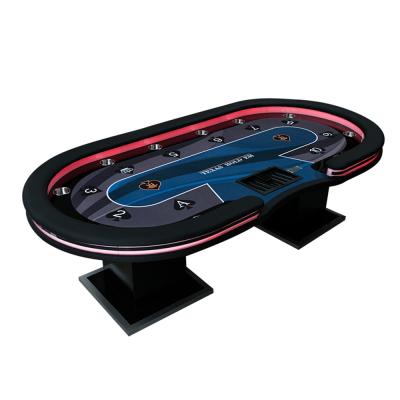 China Custom Game Top Texas Poker Table Leather Plywood+PU Poker Table 10 Players For Sale Modern Luxury Poker Table for sale