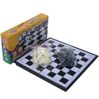 China Plastic Chess Folding Toy International Chess Folding Portable Kid's Magnetic Plastic Board Game Chessboard Portable Board Game 1set for sale