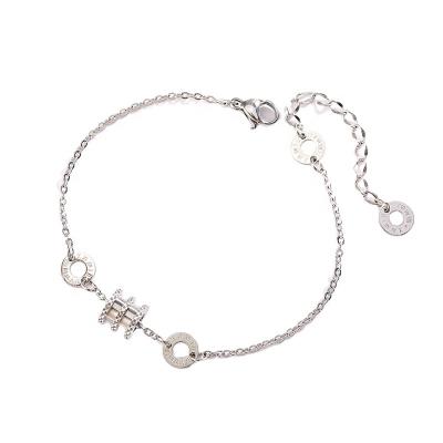 China FASHIONABLE high quality classic titanium steel anklet chain silver plated jewelry for women for sale