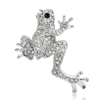 China Alloy Fashion Frog Rhinestone Brooch Jewelry Woman Zinc Alloy Accessories for sale