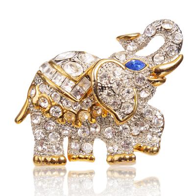 China Environmental Friendly Charare 18k Gold Plated Crystal Rhinestone Elephant Brooch Jewelry for sale