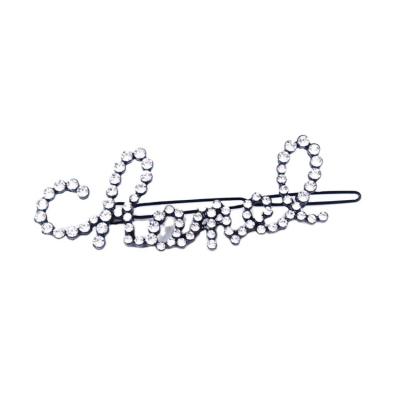 China ALLOY Charare New Exquisite Single Rhinestone A Clip Pearl Hair Clip Female Top Clip for sale