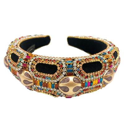 China / Fashion Vintage Baroque Sponge Rhinestone Headbands Hair Accessories for sale