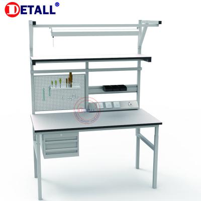 China Factory Grade Detall Workbench Super Height Anti Static Electric Adjustable Workbench Durable Work Table for sale