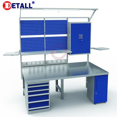 China Workshop New Products Industrial Metal Electric Steel Work Bench With Drawers for sale