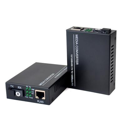 China SBS 10/100M Single Mode Single Fiber 20Km Fiber Optic To Rj45Media Converter for sale