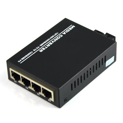 China High Stability SBS New Product 4 Port Fiber Media Converter For Communication for sale