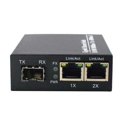 China SBS 1 SFP 2 Rj45 Port 100m Media Converter Fiber Optic Media Converter for sale