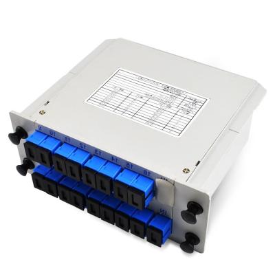 China FTTx Solutions 1*8 Splitter SC/UPC APC Fiber Optic PLC Splitter Box With Insert Type for sale