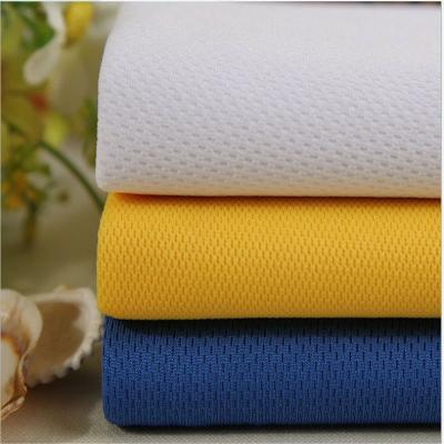 China Wholesale Microfiber Flame Retardant 100% Polyester Knitted Mesh Fabric Plain Dyed Sweat-wicking Cloth Bird Eye Fabric For Golf Uniform for sale