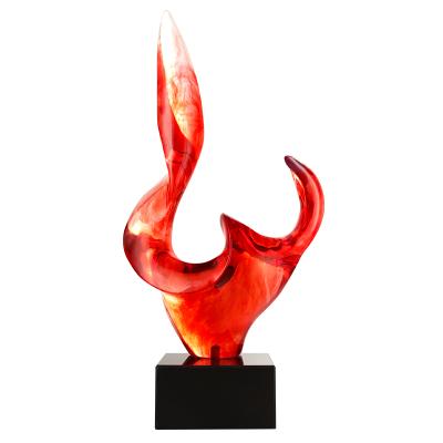 China China Custom Resin Red Color Abstract Sculpture For Hotel Decoration for sale