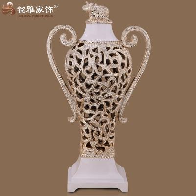 China China wedding favor hollow out rose gold resin flower vase for sale