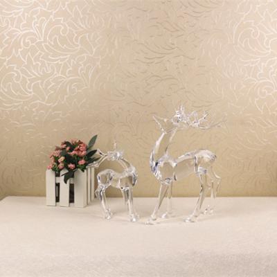 China Hot Selling Eco-friendly Small Size Standing Decoration Acrylic Indoor Transparent Resindeer Figurines Deer Christmas Crystal Ornaments for sale