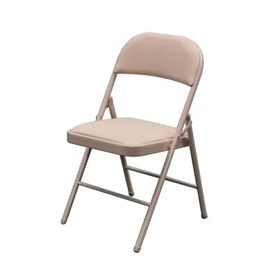 China Porcelain Metal Frame Foldable Strong Black Padded Folding Chair for sale