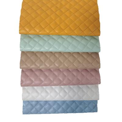 China THICK Foam Flat Surface Small Quilting Rhombus Grain PU With Cool Color for sale