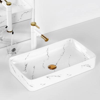 China White Marble Wash Basin Handware Bathroom Sink Art Counter Basin Ceramic Wash Basin Advanced Sanitary Clean Easy Bathroom for sale