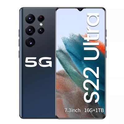 China Dual SIM Card Factory price S22ULTRA 7.3inch unlocked cell phone 6800mah dual 10core sim telefon HD camera 32MP+50MP 16GB+512GB cellphones for sale