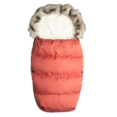 China Breathable Wholesale waterproof windbreak winter warmer fur footmuff infant outdoor pattern print baby sleeping bag with zip for stroller for sale