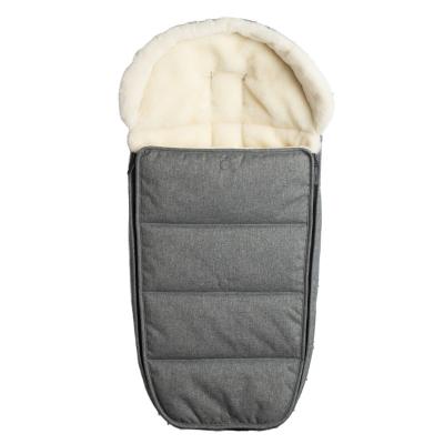 China Breathable Fashion Design Winter Waterproofed Sleeping Bag 100% cotton 100% Sheep Wool Baby stroller Footmuff for sale