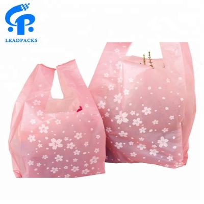 China Wholesale Biodegradable Biodegradable Custom Plastic T-shirt Shopping Bag From China for sale