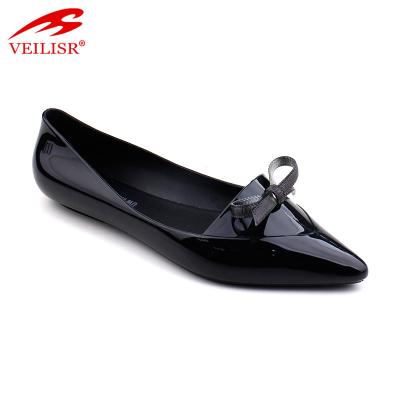 China Simple Thin Sandalias Shoes Summer PVC Ladies Jelly Flat Women Flats Ladies Party Elegant Birthday Heel Shoes for sale